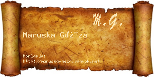 Maruska Géza névjegykártya